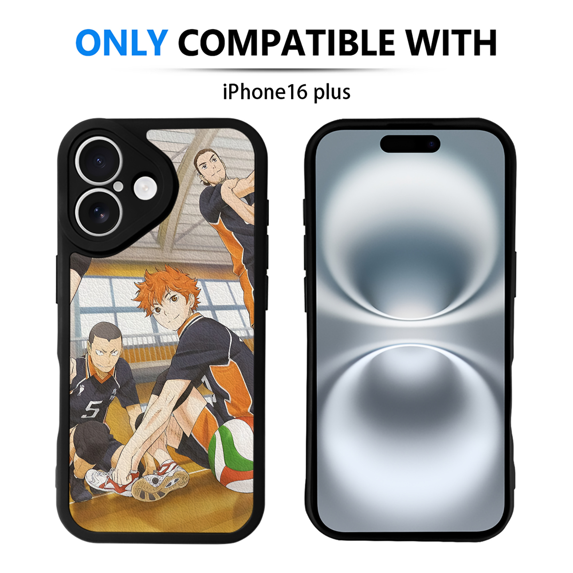 （画像用） ハイキュー!! Haikyu!! 【iPhone 16シリーズ対応】シリコンスマホケース（レザー調） 材質：シリコン